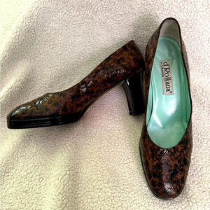 d’Rossana by Charna rare patent Leather Vintage platform heels Italy size 7M EUC